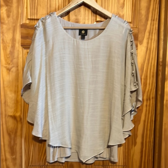 JM Collection Women's Tan Layered Blouse NWT - Picture 1 of 7